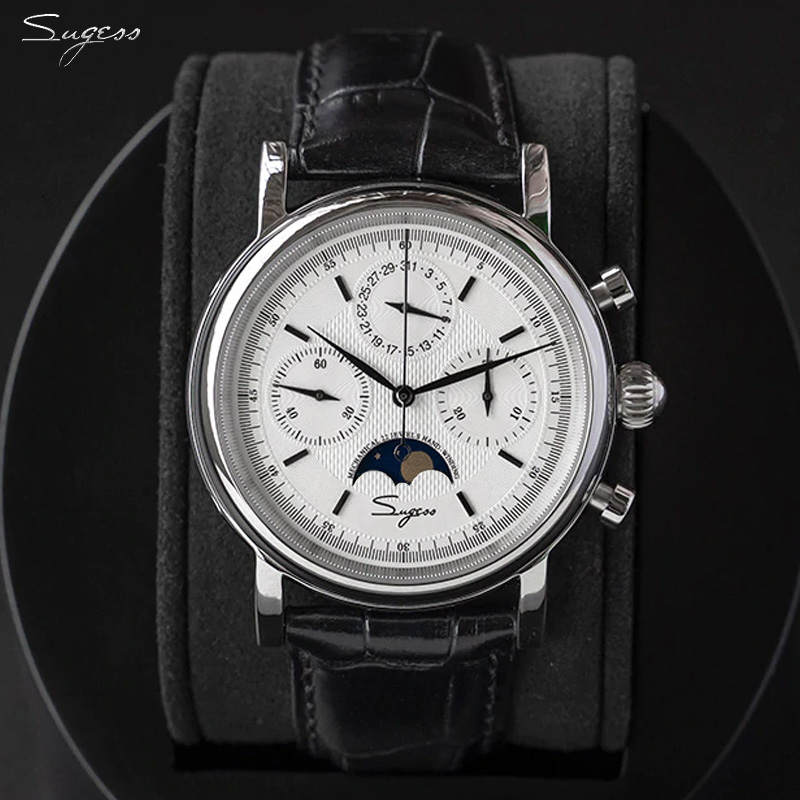 Omega Watch Constellation - Sugess Herrenuhr Original-Uhrwerk ST1908 Mechanischer Kalender