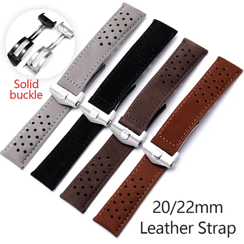 Curved Spring Bar - Echtes Lederarmband für Tag Heuer Carrera
